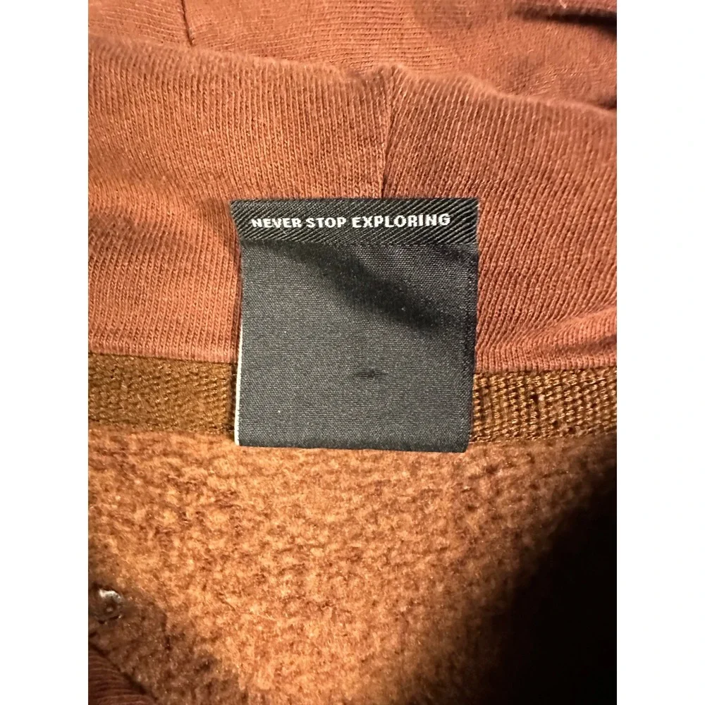 The North Face Mens Large Clay Brown Fleece Pullover Hoodie Logo Sweatshirt‎